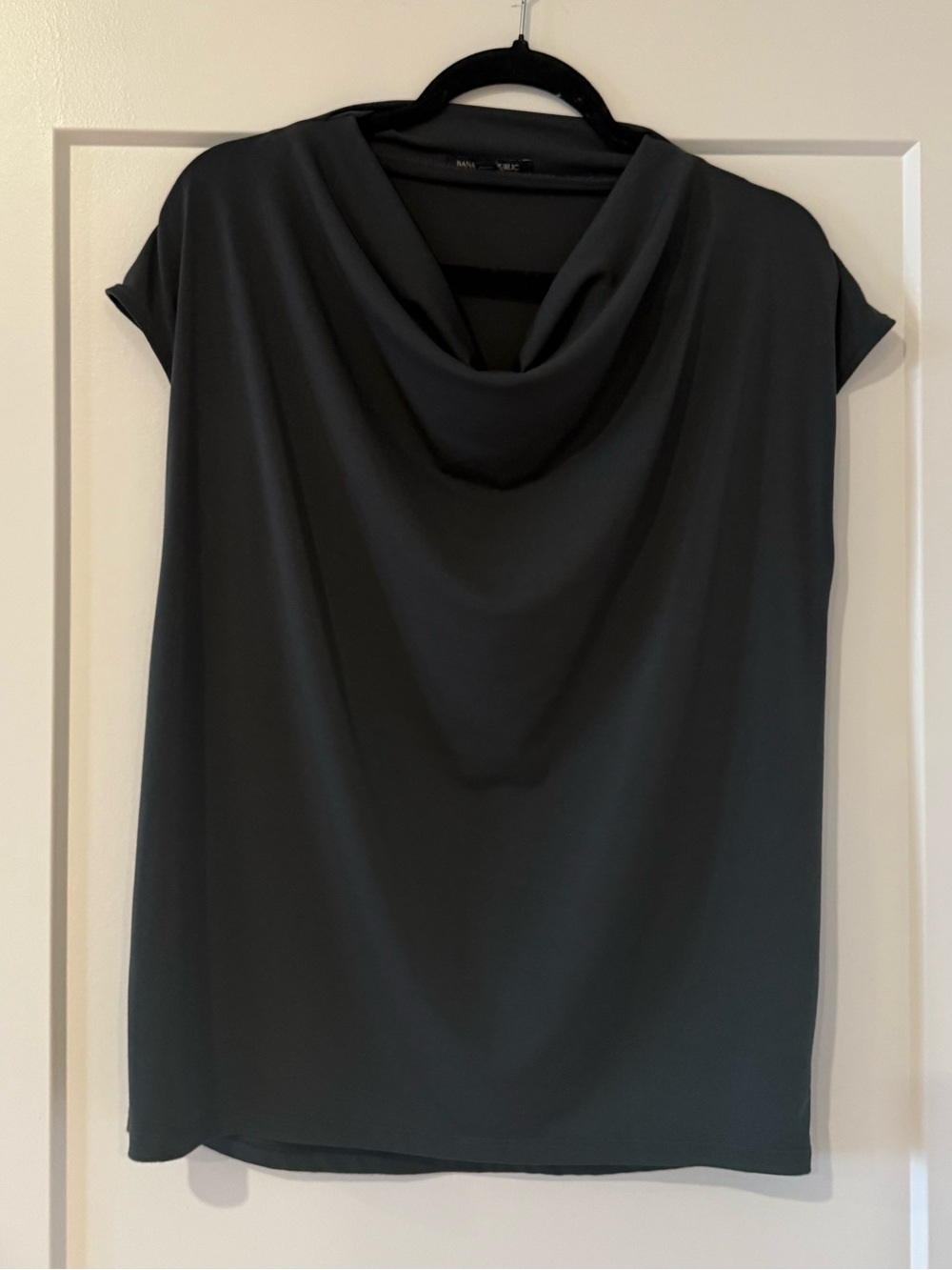Banana Republic Dark Green Draped Cowl Neck Blouse